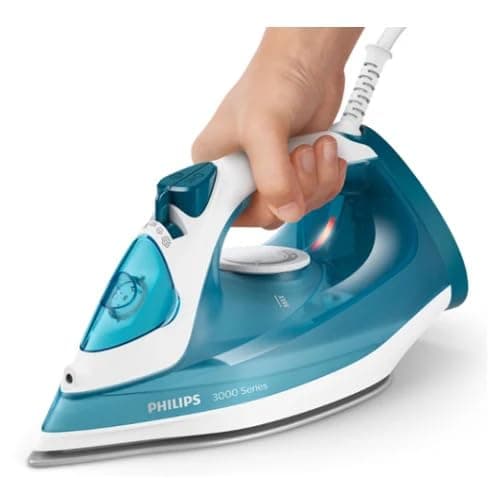 Philips 3000 Series 2200W Steam Iron DST3011/20 | Ceramic Soleplate | Steam Burst & Continuous Steam | 300ml Water Tank | Calc Clean | Fast Heat-Up | Blue