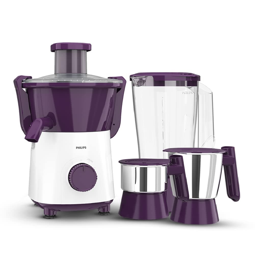 PHILIPS Hl7568/02 500 Watts Juicer Mixer Grinder With 3 Jars And Xl Feeding Tube