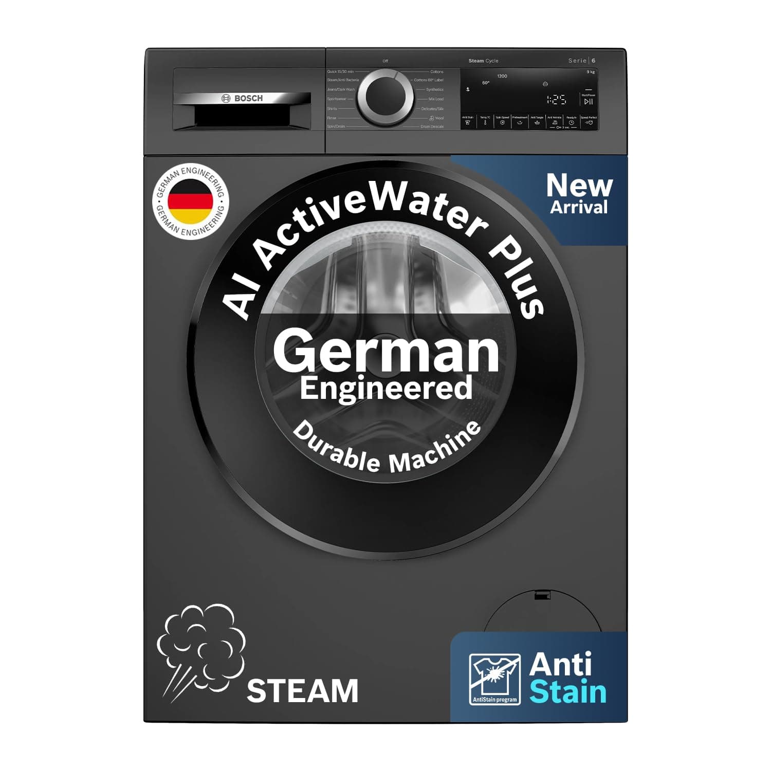 Bosch 9kg 5 Star Front Load Washing Machine (WGA1420TIN)