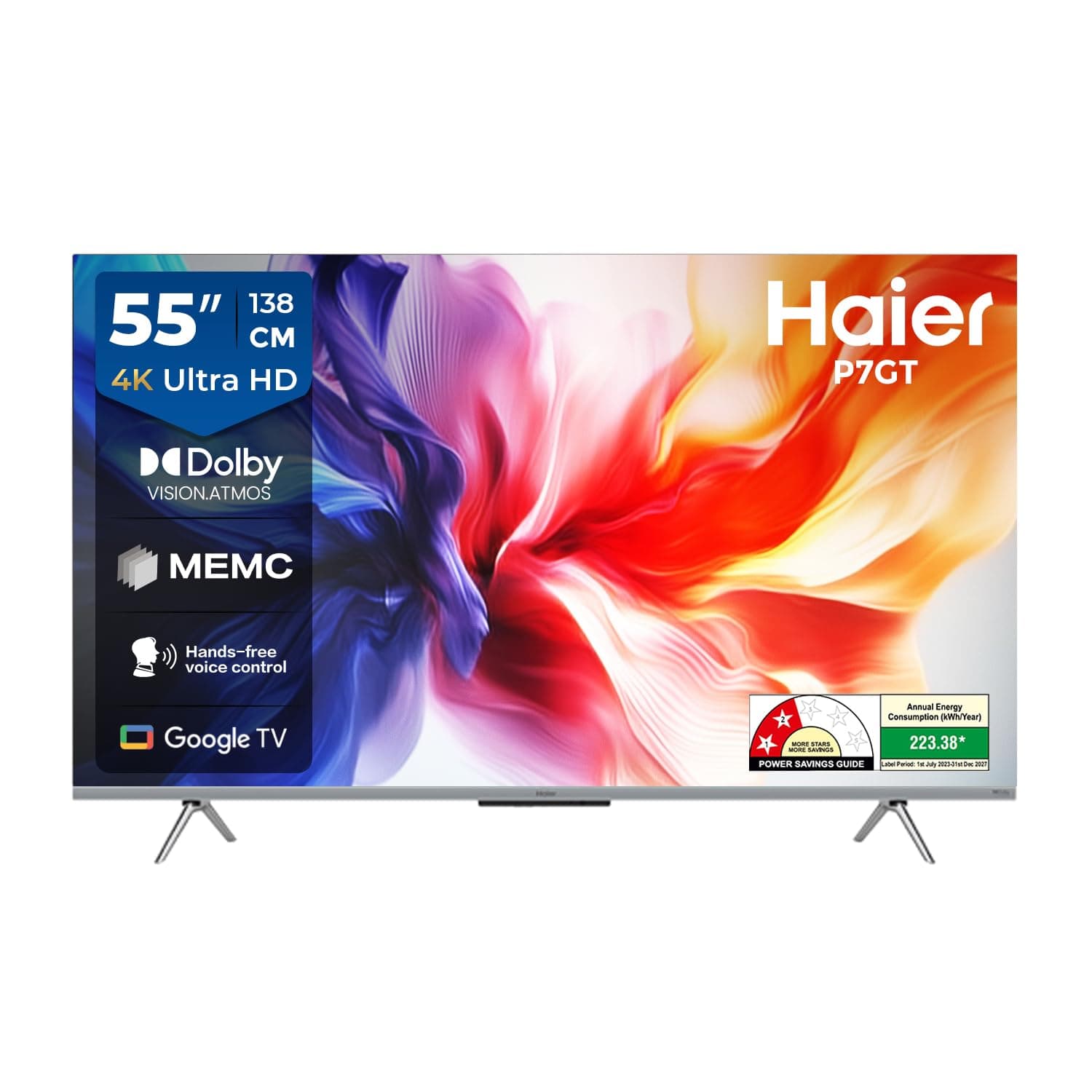 Haier 139 cm (55) P7GT Series 4K Ultra HD Smart LED Google TV 55P7GT-P (Grey) image 1