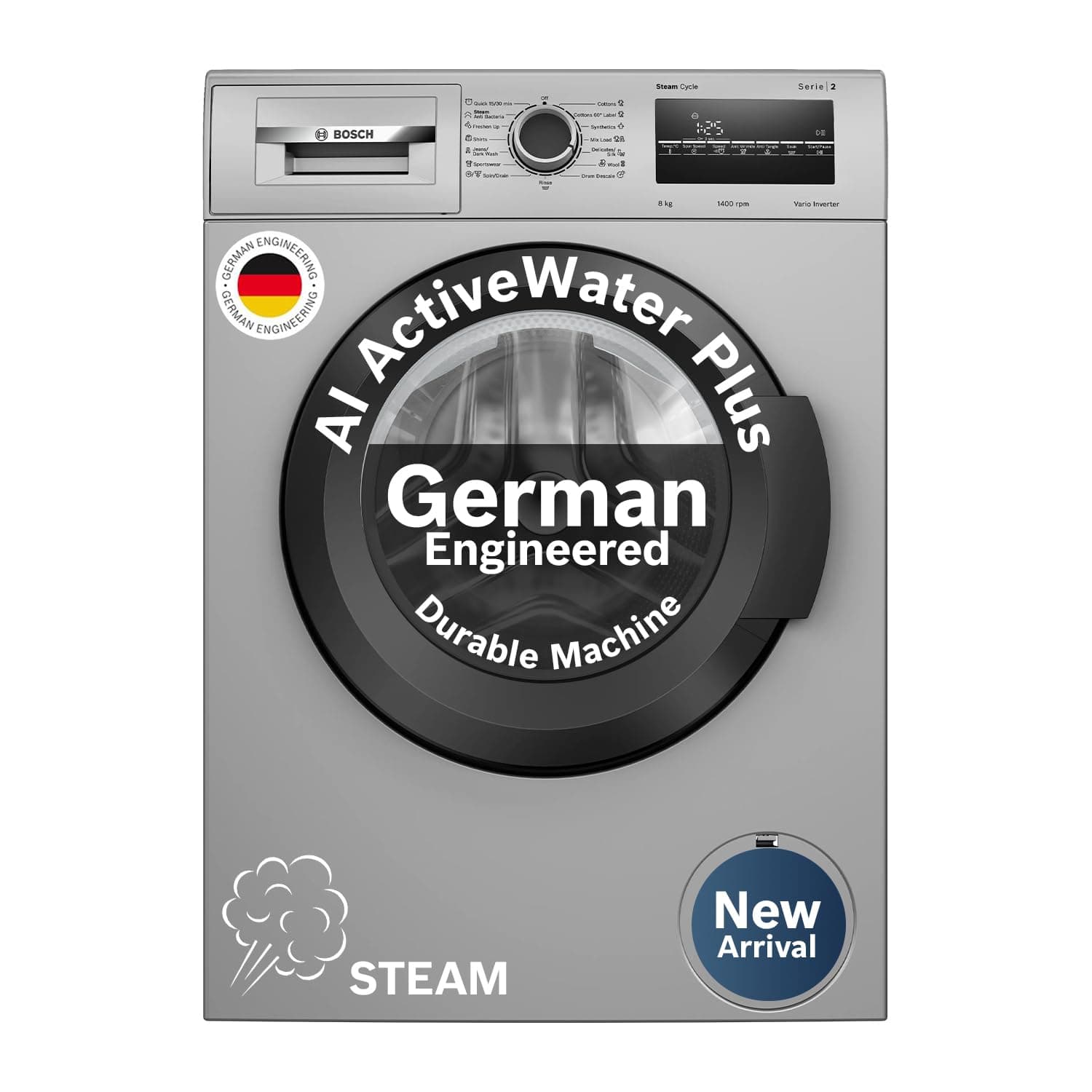 Bosch 8kg 5 Star Front Load Washing Machine (WAJ2826BIN)