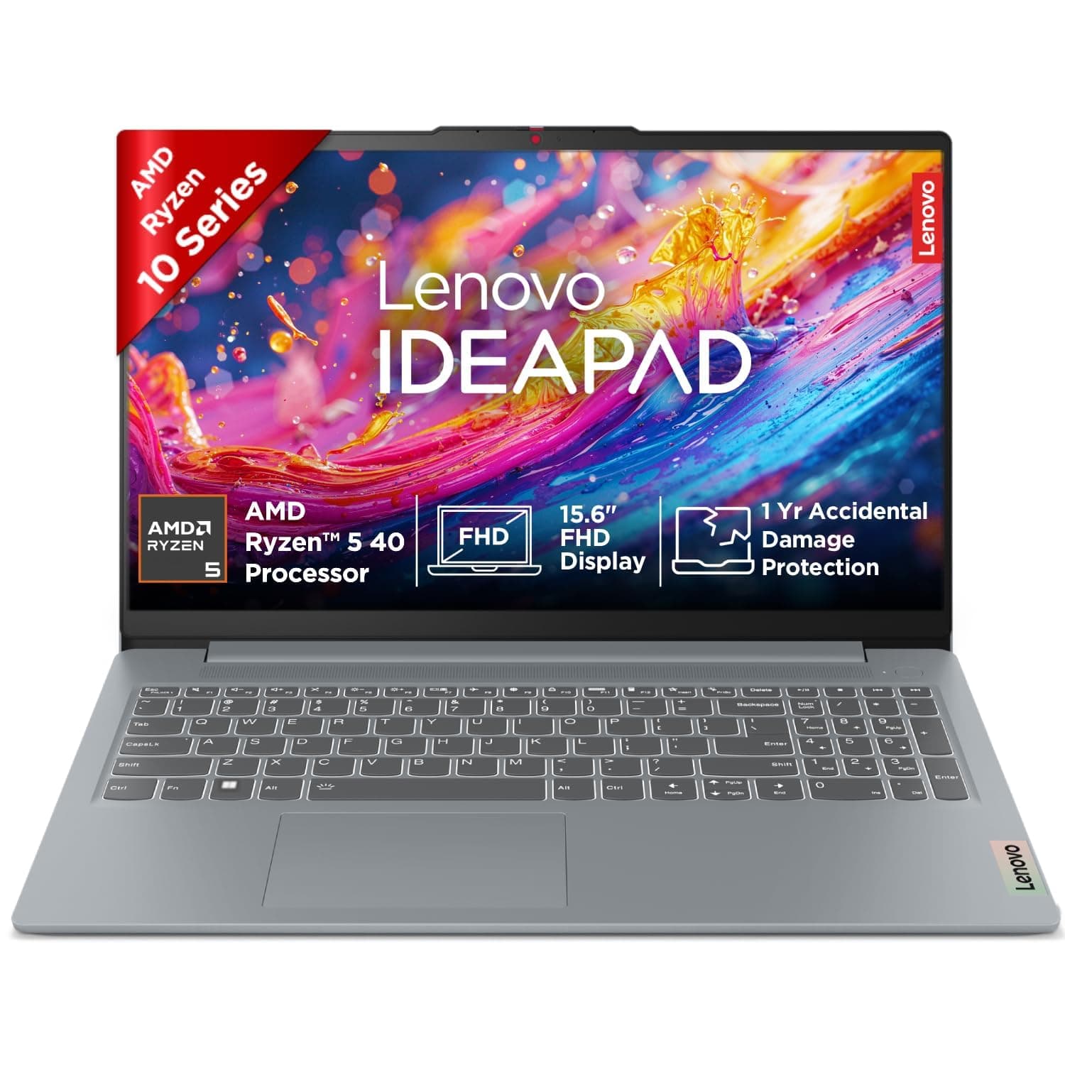 Lenovo IdeaPad Slim 3 AMD Ryzen 5 40 15.6" (39.6cm) FHD Thin and Light Laptop (16GB RAM/512GB SSD/Backlit Keyboard/Windows 11/Microsoft 365 Basic + Office 2024/Grey/1.6Kg), 82XQ01HQIN/82XQ01HNIN