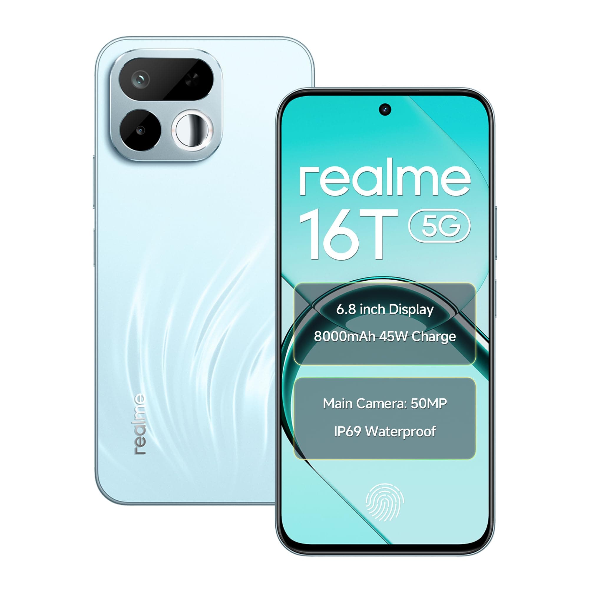 realme 16T 5G Smartphone 8000mAh Batterya 45W Fast Charge, 6.8 inch 144Hz Display, 8GB