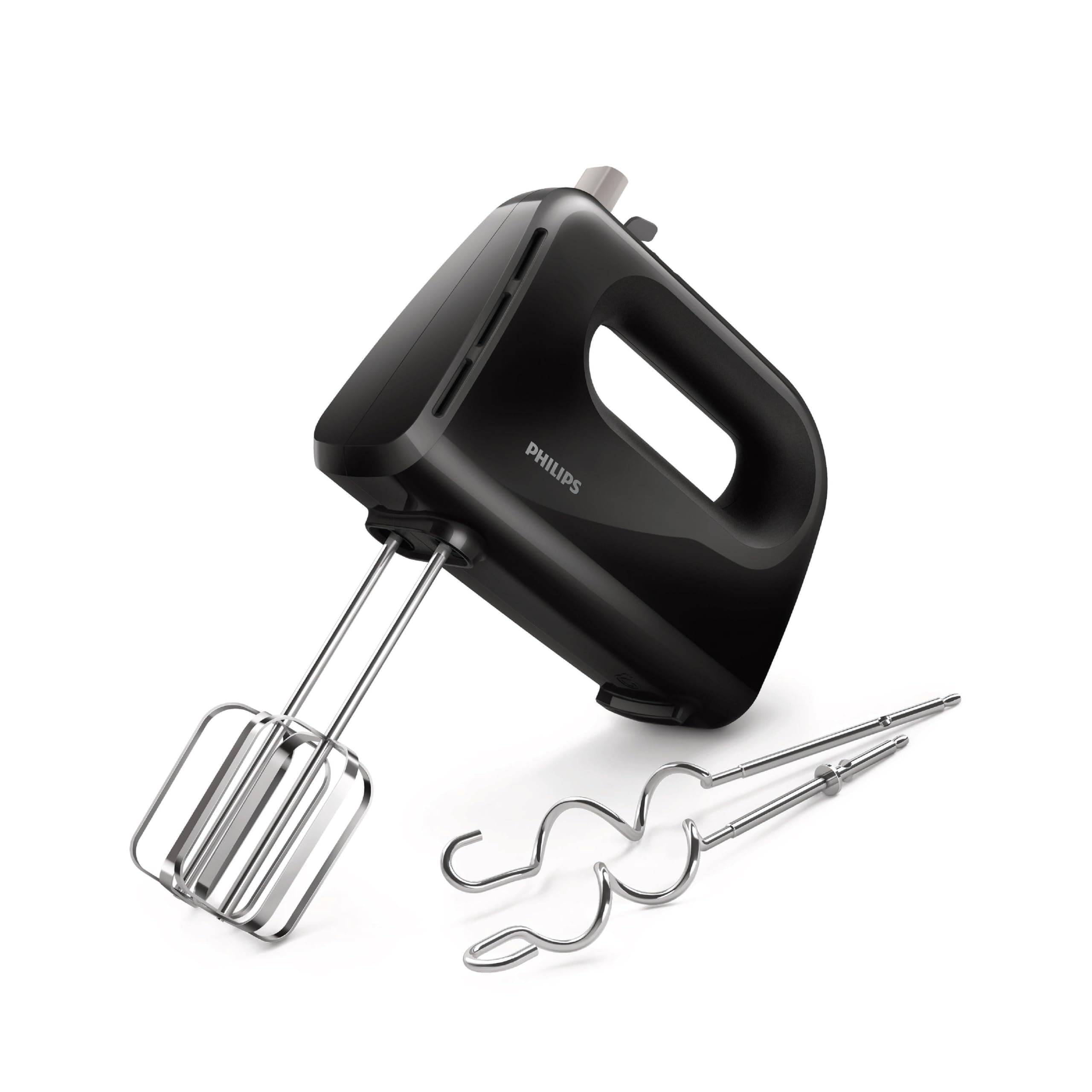 Philips HR3705/10 300 Watt Lightweight Hand Mixer, Blender with 5 speed control settings, stainless steel accessories and 2 years warranty(black color) image 1