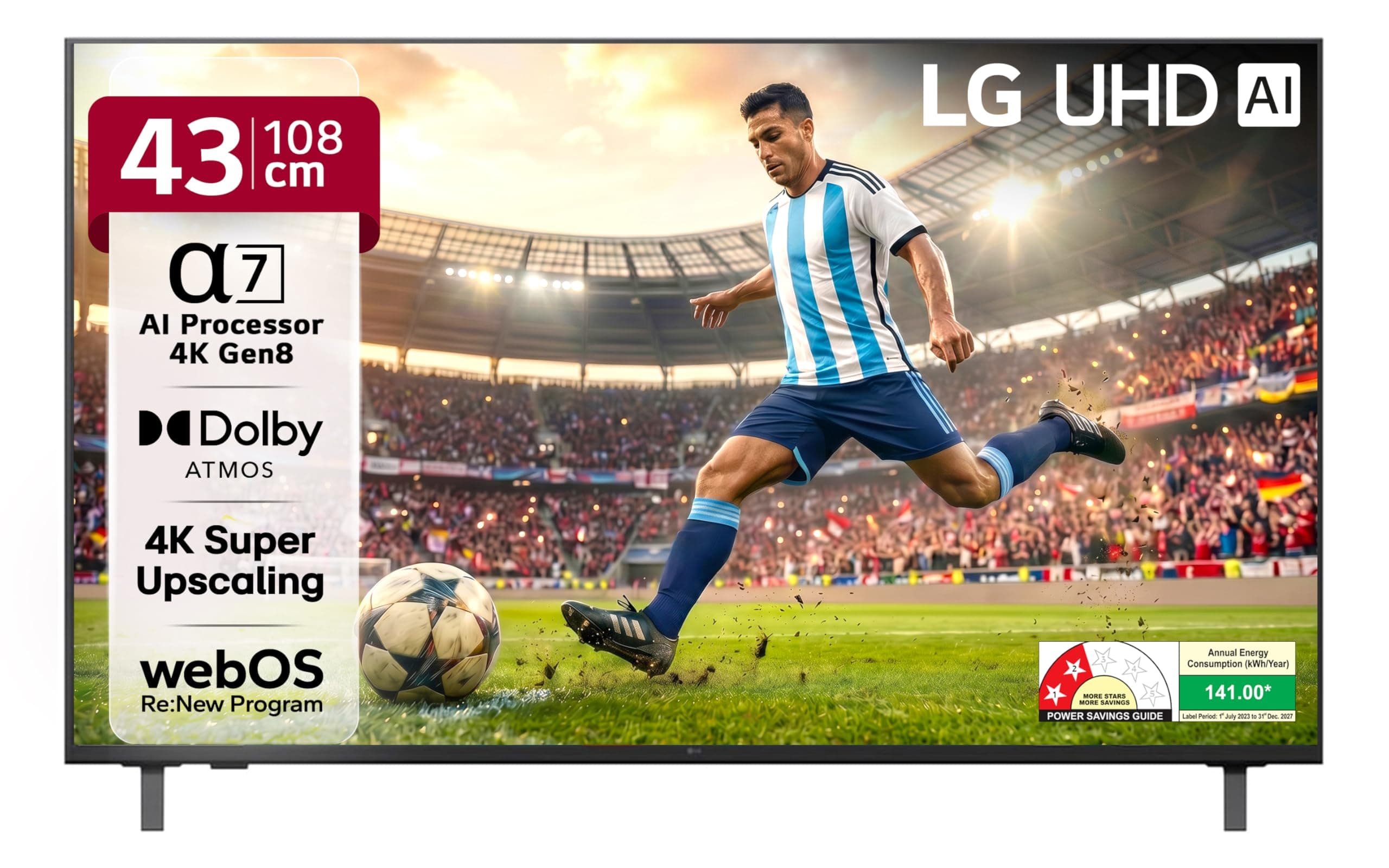 LG 108 cm (43 inches) UA73 AI Series 4K Ultra HD (3840 x 2160) Smart LED TV 43UA73806LA 2025 image 1