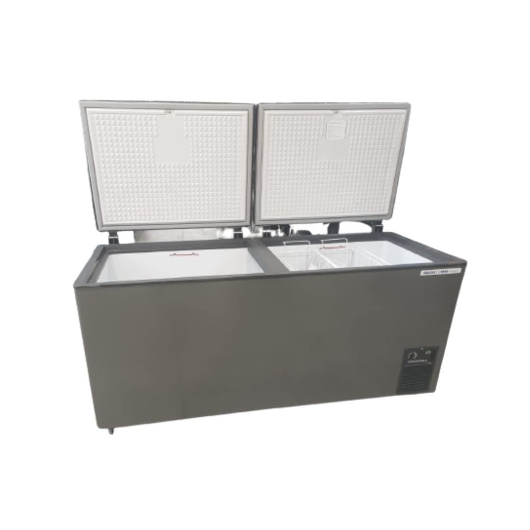 VOLTAS CVF500DA4 Double Door Deep freezer cum chiller, 469 Litres,convertible, GREY LATEST image 1