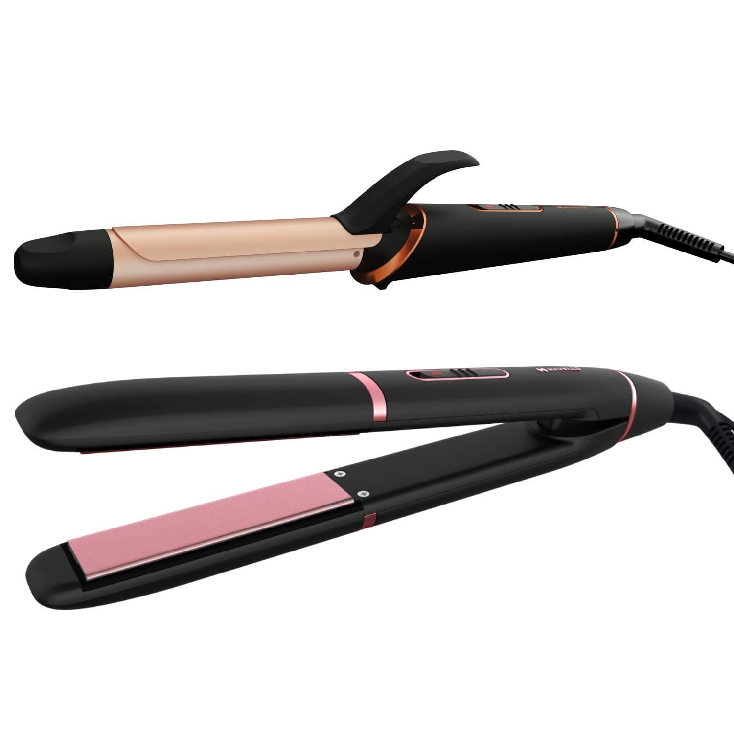 Havells HC4055 Hair Straightener and Curler Combo, Straightens and Curls, Suitable for All Hair Types and Chrome) (Black) image 1