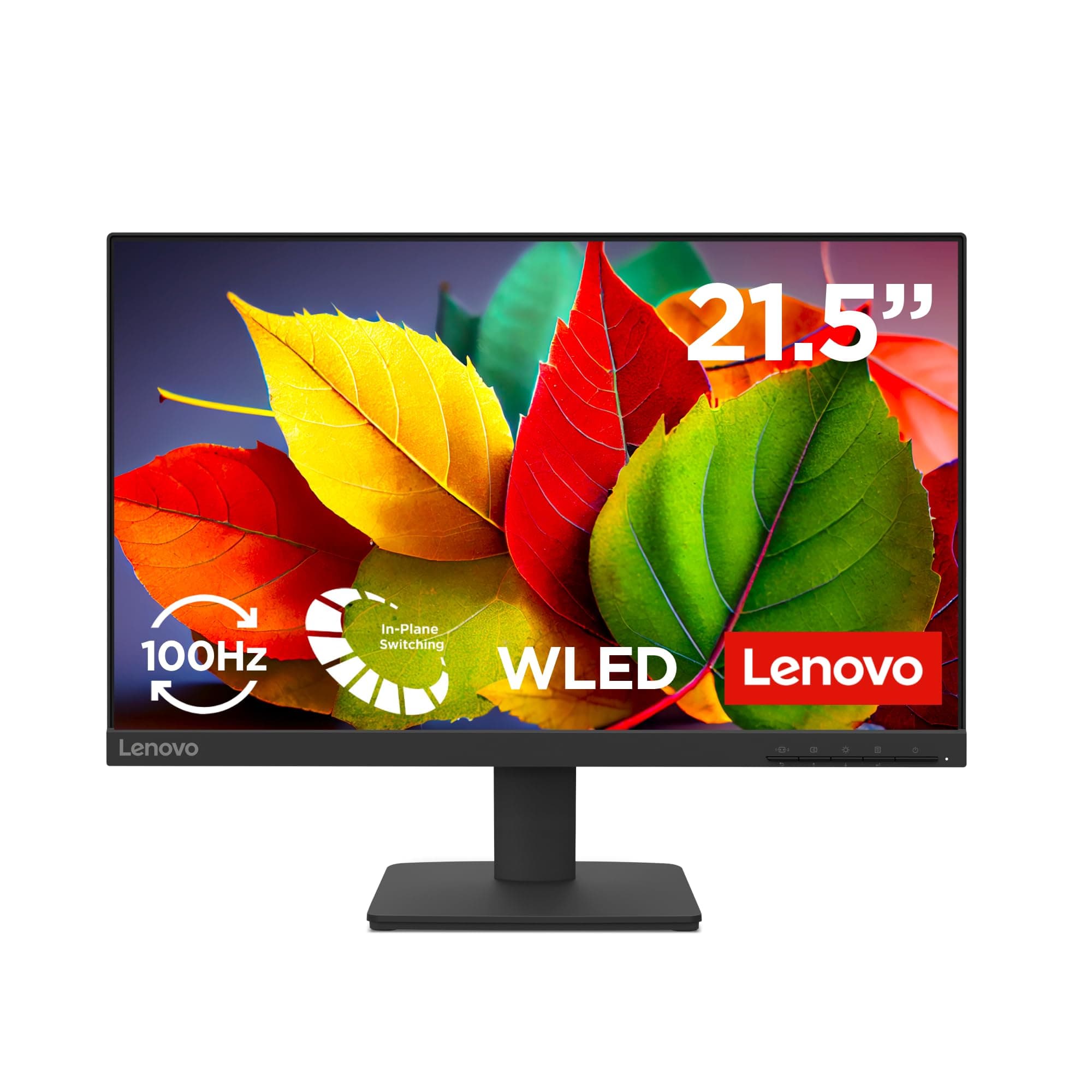 Lenovo L22-4e | 21.5" (55.88cm) FHD IPS 100Hz Ultraslim Monitor | 4ms, 99% sRGB, 16.7Mn Colors, 1x HDMI 1.4, 1x VGA,TUV Eye Comfort, Low Blue Light| Tilt | Black | 67D5KAC6IN image 1