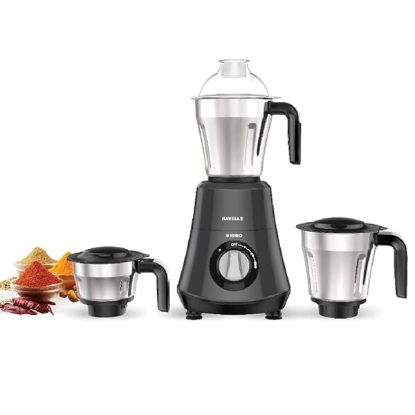 Havells Hydro 750W Mixer Grinder: Powerful Performance with Speed Control & Easy Grip Handles