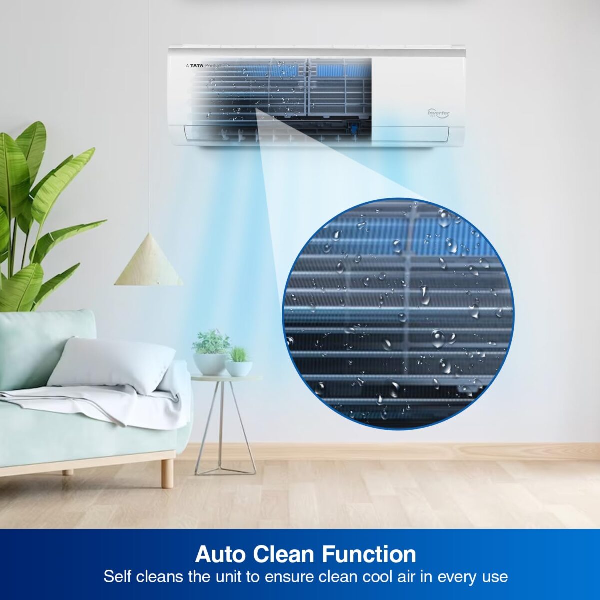 Voltas 123V Vectra Elite 1 Ton 3‑Star Inverter Split AC – 4‑in‑1 Adjustable | Turbo | Copper Coils | Stabilizer‑Free - Image 9