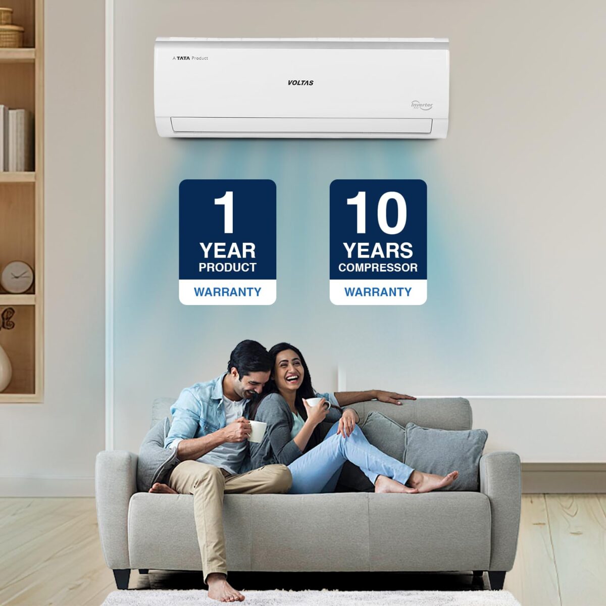Voltas 123V Vectra Elite 1 Ton 3‑Star Inverter Split AC – 4‑in‑1 Adjustable | Turbo | Copper Coils | Stabilizer‑Free - Image 7