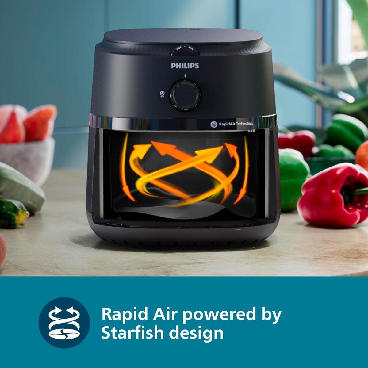 Philips NA130/00 – 6.2 L XL Analog Air Fryer | Rapid Air Technology | 1700 W | Family-Sized Cooking - Image 5