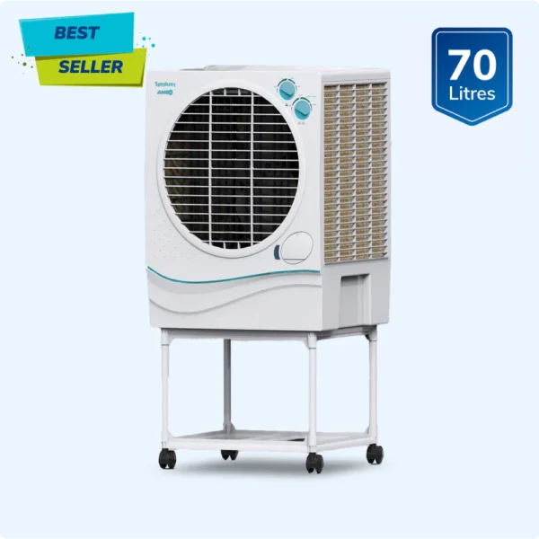 Symphony Jumbo 70 with Trolley – Heavy-Duty Desert Cooler | 70L Tank | Mobile Design (ACODE387)